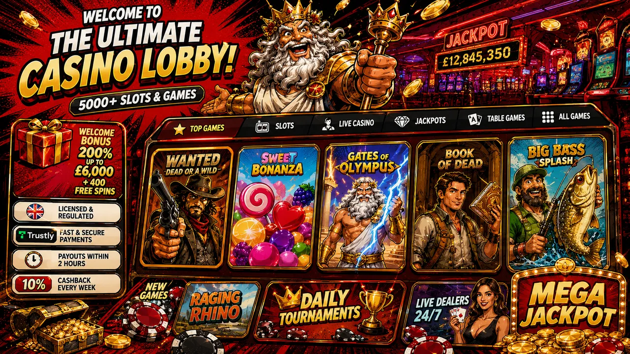 RoyalRook Casino game lobby with 5000+ slots and games